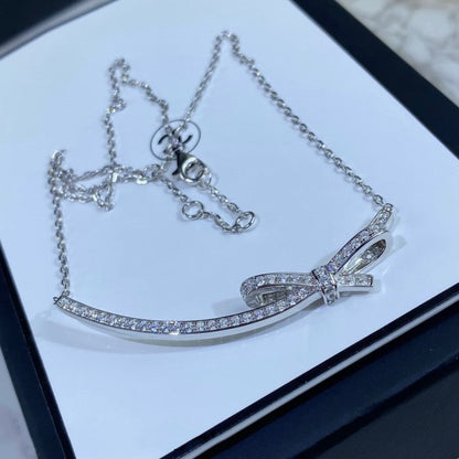 DOUBLE C NECKLACE SILVER DIAMOND