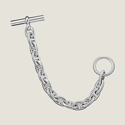 SILVER PIG NOSE VERSION OVAL H LETTER BRACELET