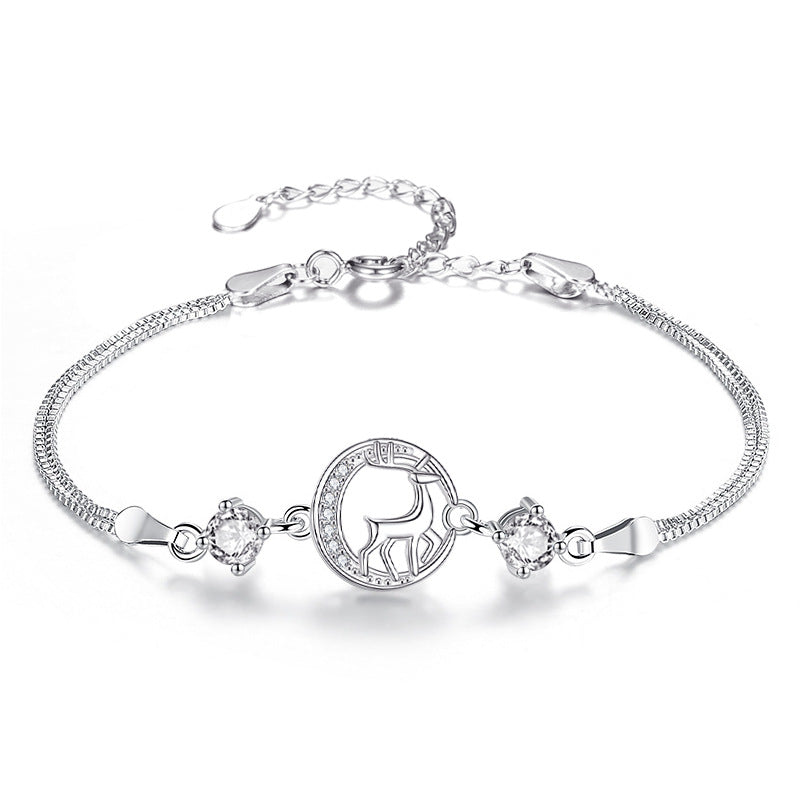 Fawn 925 Silver Diamond Bracelet for Women with Intricate Diamond Detailing