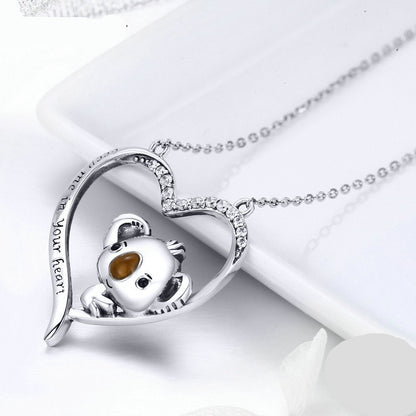 Cute Koala Necklace - 925 Silver Pendant with Adorable Koala Design