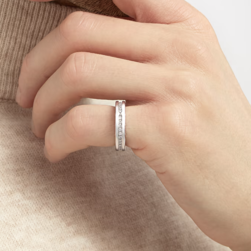 ZERO 1 ONE-BAND PAVED DIAMONDS ON THE SPIRAL RING