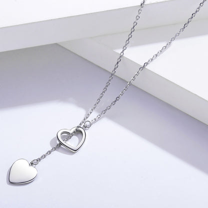 Sterling silver double love necklace