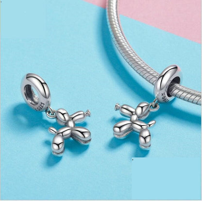 Cute Balloon Dog Silver Pendant - Sterling Silver Jewelry for Ladies