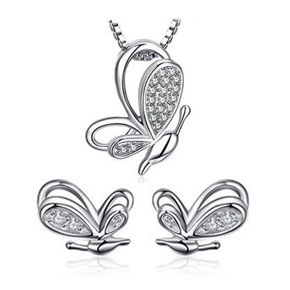 Sterling Silver Flying Butterfly Necklace