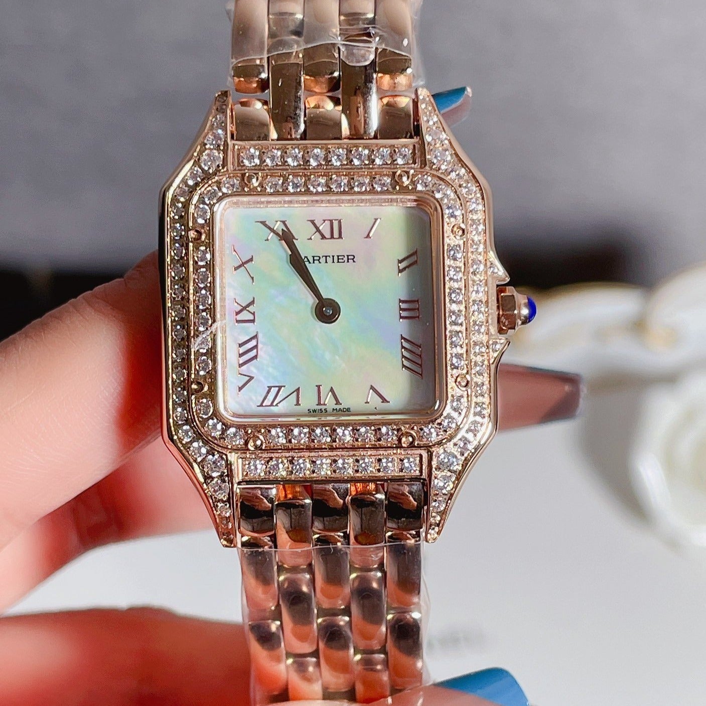 PANTHERE 27MM QUARTZ ROSE GOLD DIAMOND BEZEL