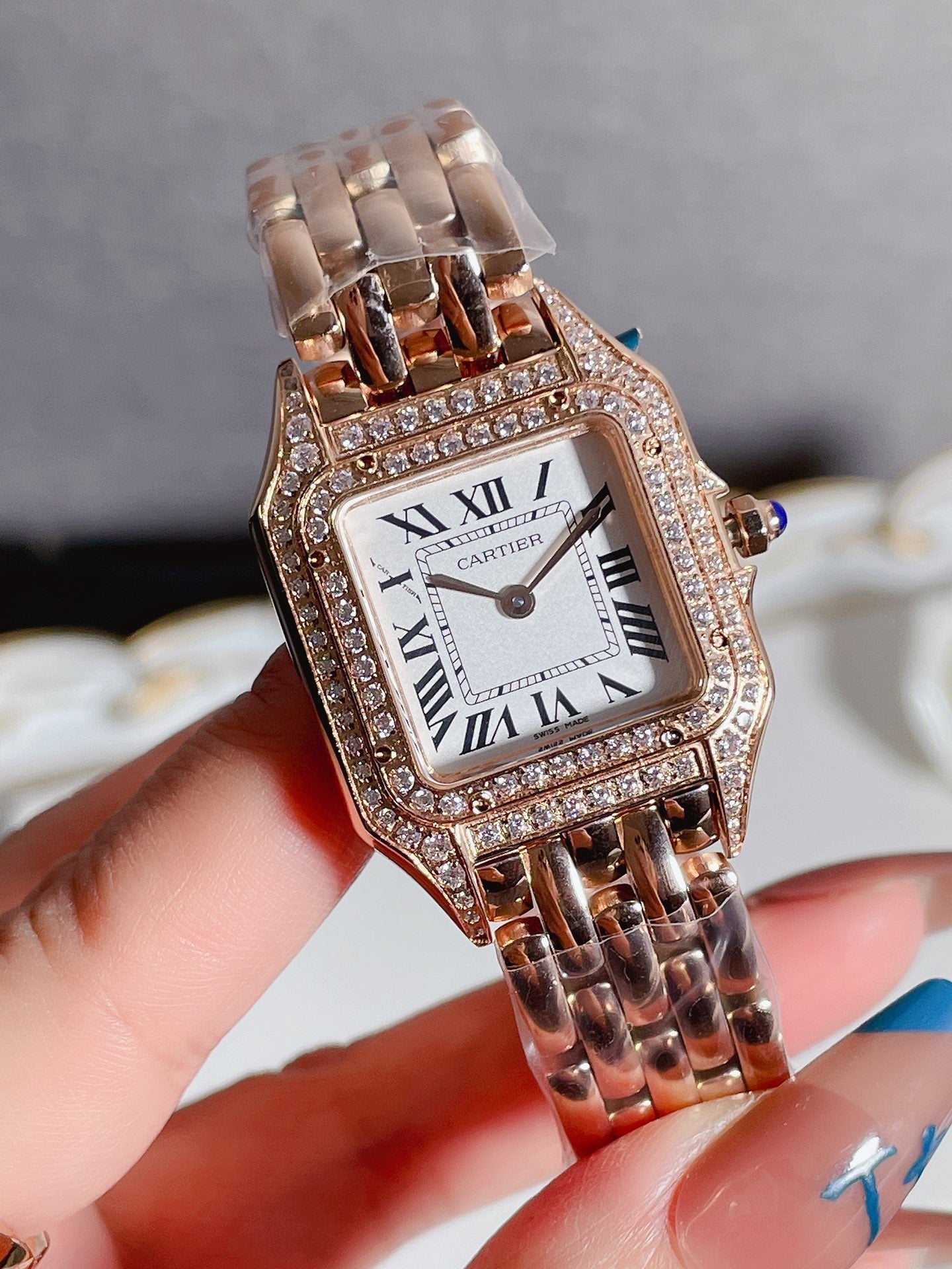 PANTHERE 27MM QUARTZ ROSE GOLD DIAMOND BEZEL