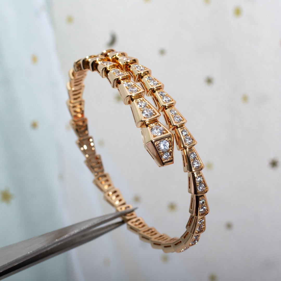 SERPENTI BRACELET 6.8MM PINK GOLD DIAMOND