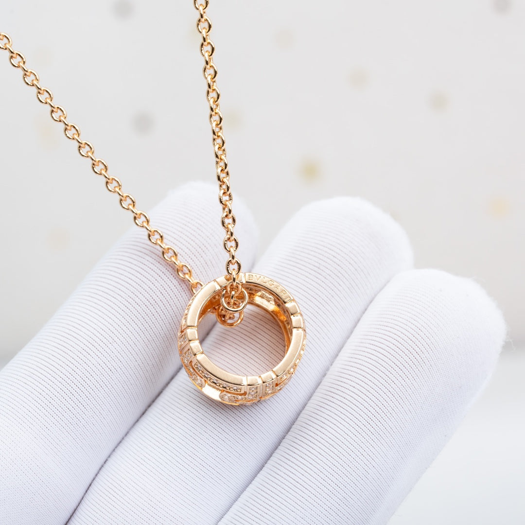 PARENTESI NECKLACE PINK GOLD DIAMOND