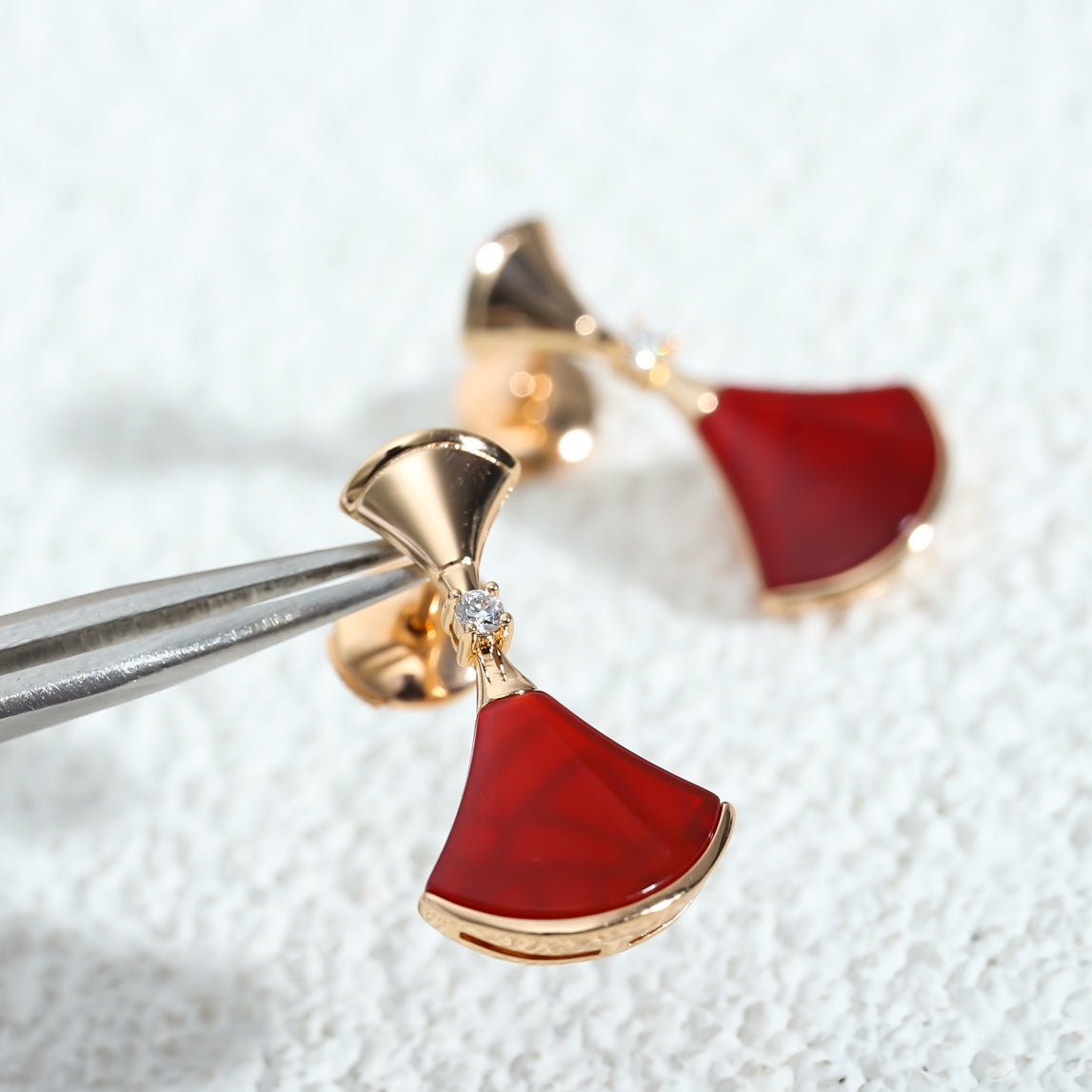 DREAM Carnelian PINK GOLD EARRINGS