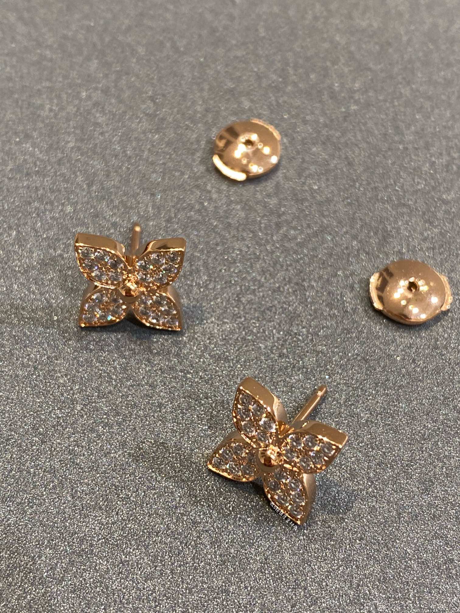 STAR EARRINGS PINK GOLD DIAMOND