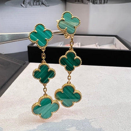 CLOVER MALACHITE 3 MOTIFS GOLD