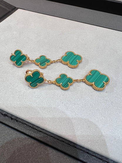 CLOVER MALACHITE 3 MOTIFS GOLD