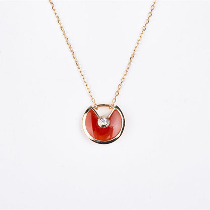 AMULETTE GOLD CARNELIAN ONYX NECKLACE