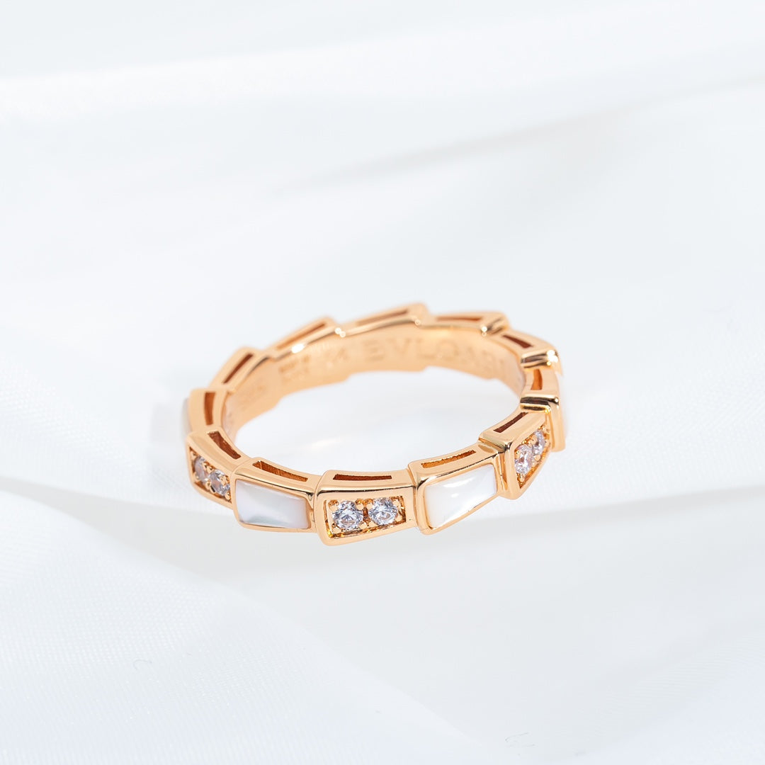 SERPENTI RING PINK GOLD DIAMOND MOP 3MM