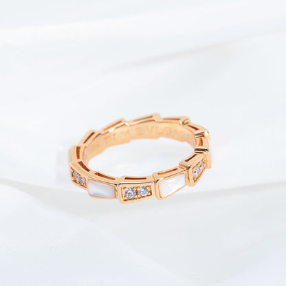 SERPENTI RING PINK GOLD DIAMOND MOP 3MM