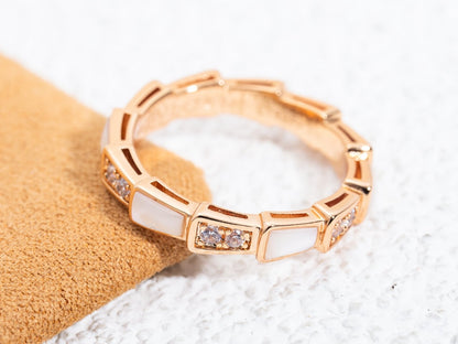 SERPENTI RING PINK GOLD DIAMOND MOP 3MM