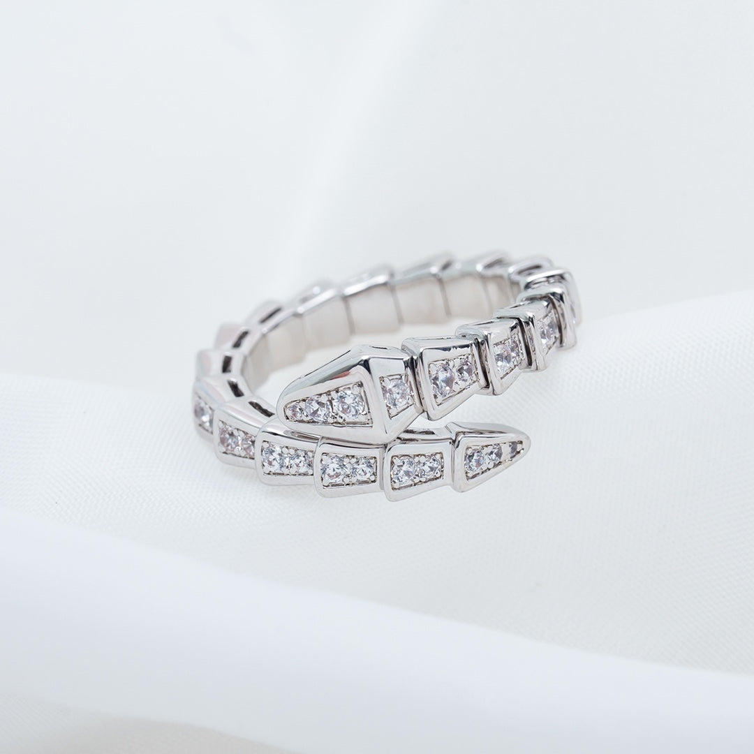 SERPENTI RING SILVER DIAMOND PAVED 4MM