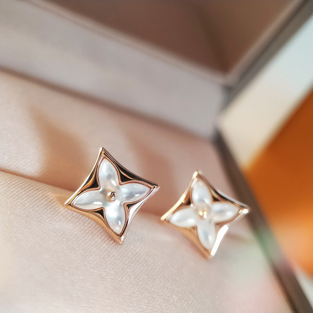 STAR MOP PINK GOLD EARRINGS