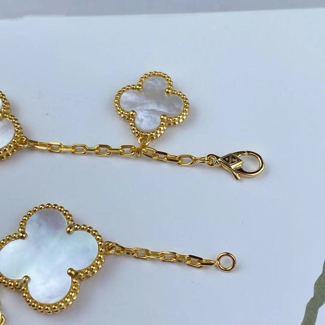 MAGIC CLOVER MOP GOLD BRACELET 5 MOTIFS