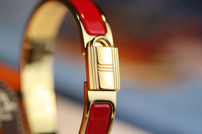 H LOCK RED GOLD BRACELET 12MM