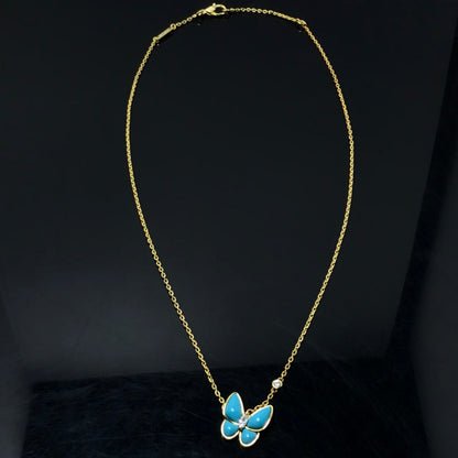 BUTTERFLY TURQUOISE GOLD NECKLACE