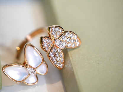 TWIN BUTTERFLY DIAMOND MOP RING