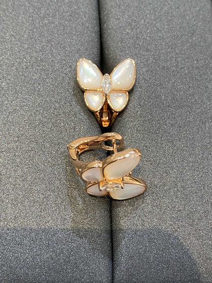 BUTTERFLY MOP EARRINGS PINK GOLD