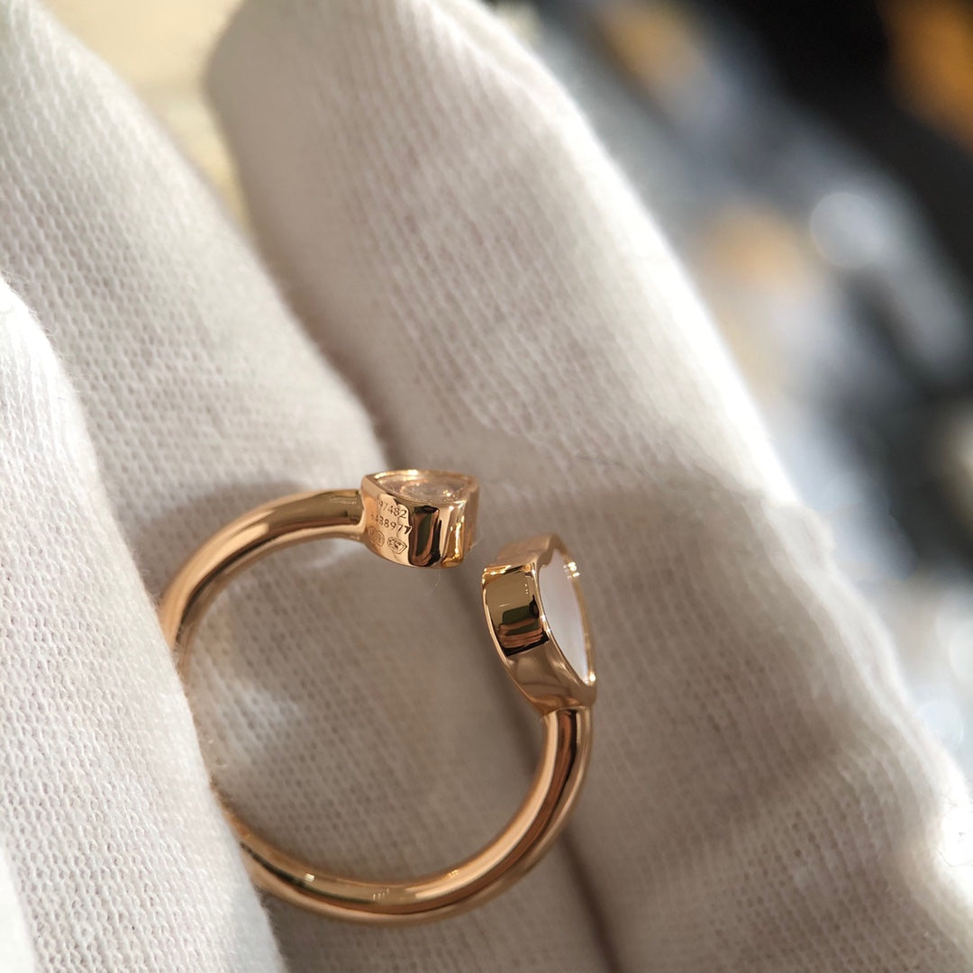 HAPPY HEART PINK GOLD RING