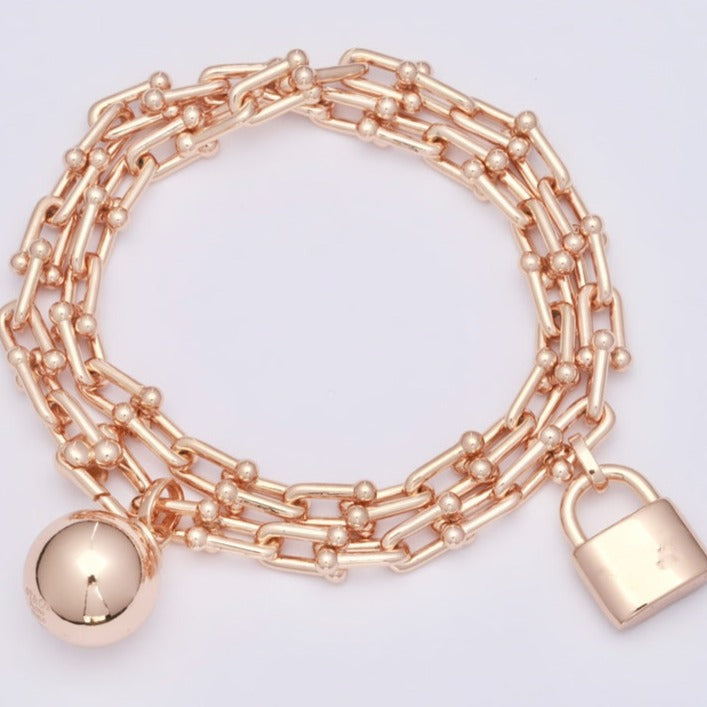 HARDWEAR WRAP PINK GOLD BRACELET