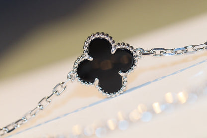 CLOVER 20 MOTIFS ONYX DIAMOND SILVER