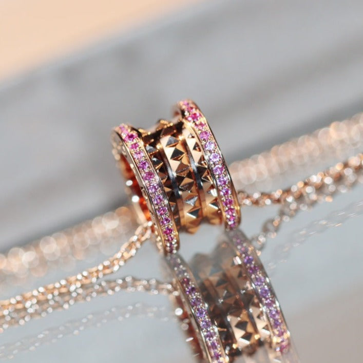 ZERO 1 ROCK PINK GOLD PINK DIAMOND NECKLACE