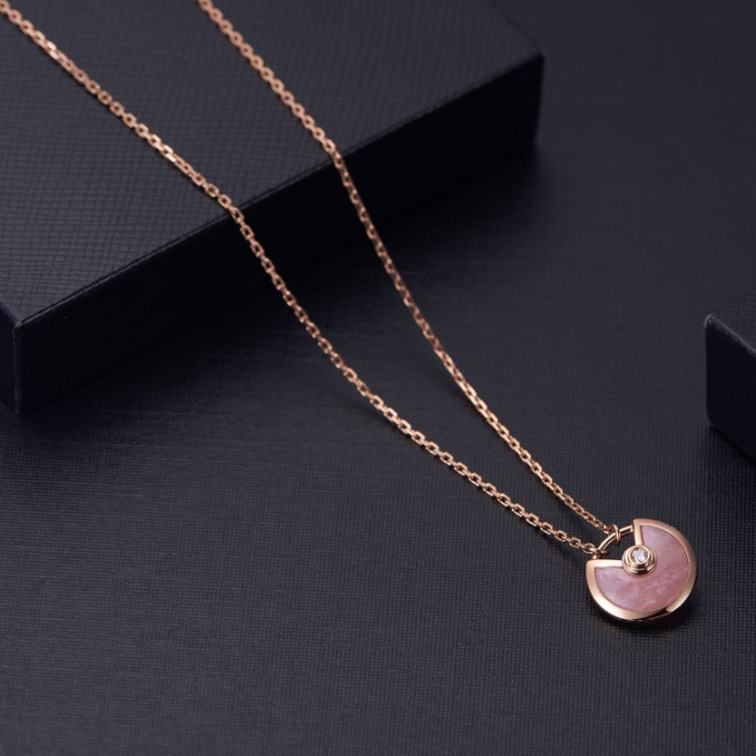 AMULETTE PINK GOLD PINK MOP NECKLACE