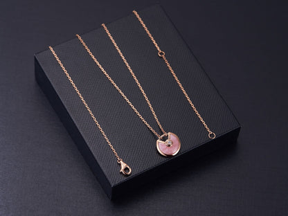 AMULETTE PINK GOLD PINK MOP NECKLACE