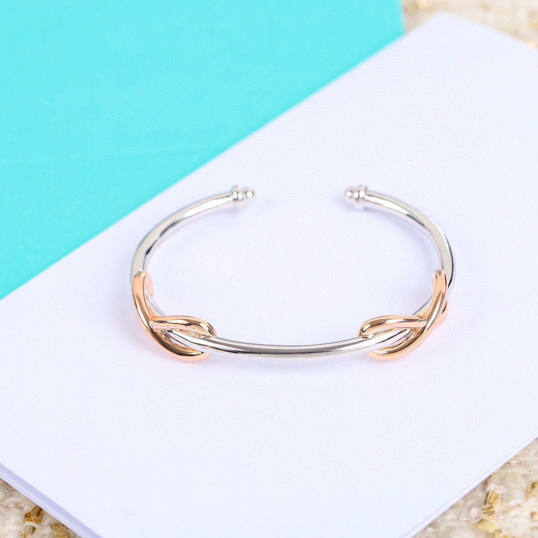 INFINITY SILVER PINK GOLD BRACELET