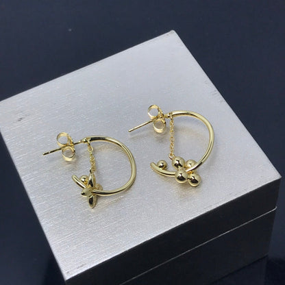 STAR AND SUN GOLD HOOP EARRINGS