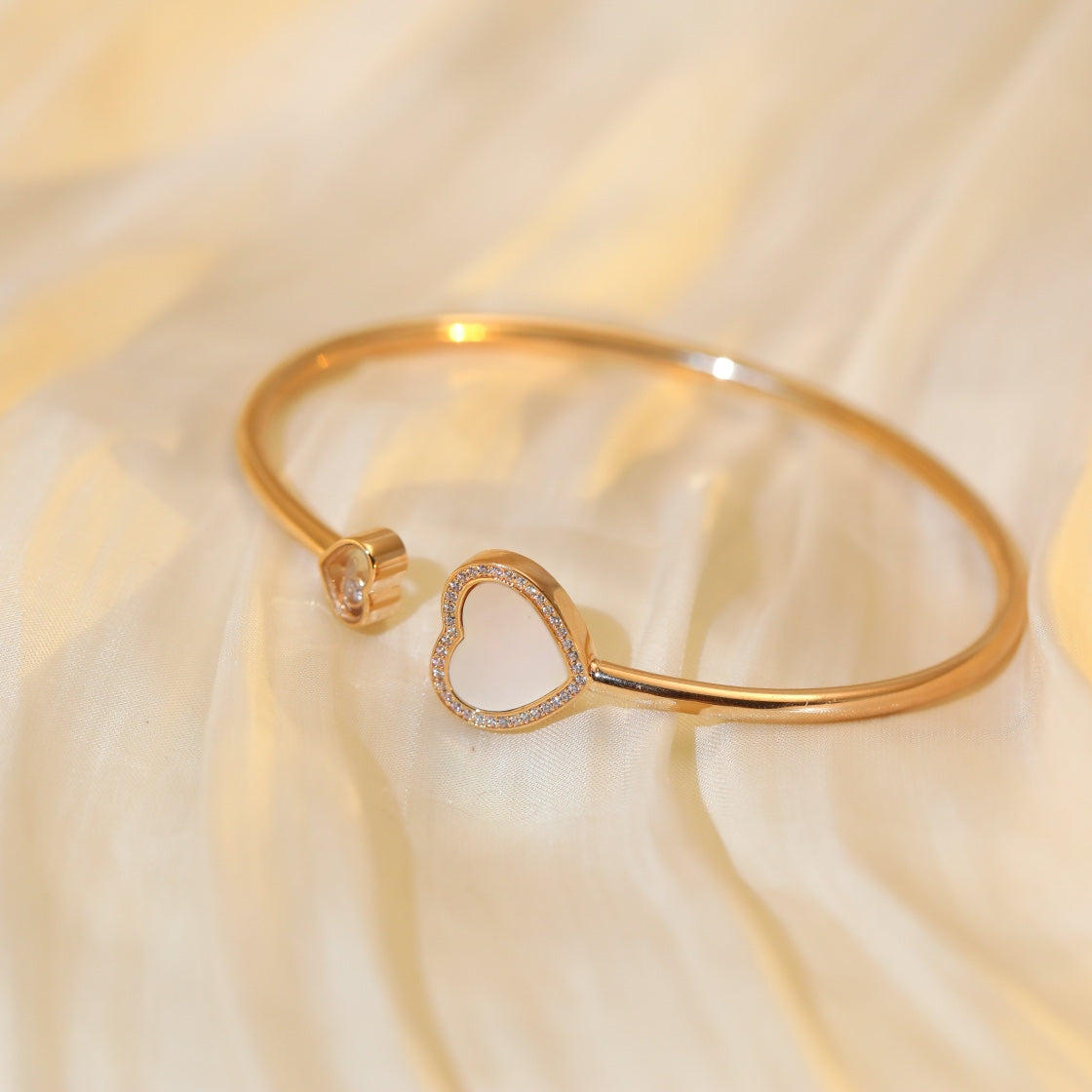 HAPPY HEART BRACELET PINK GOLD DIAMOND