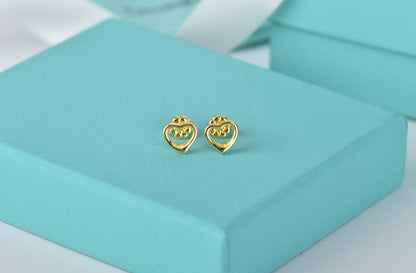 OPEN HEART STUD EARRINGS