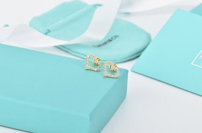 OPEN HEART STUD DIAMOND EARRINGS