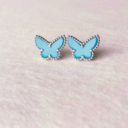 BUTTERFLY TURQUOISE SILVER EARRINGS