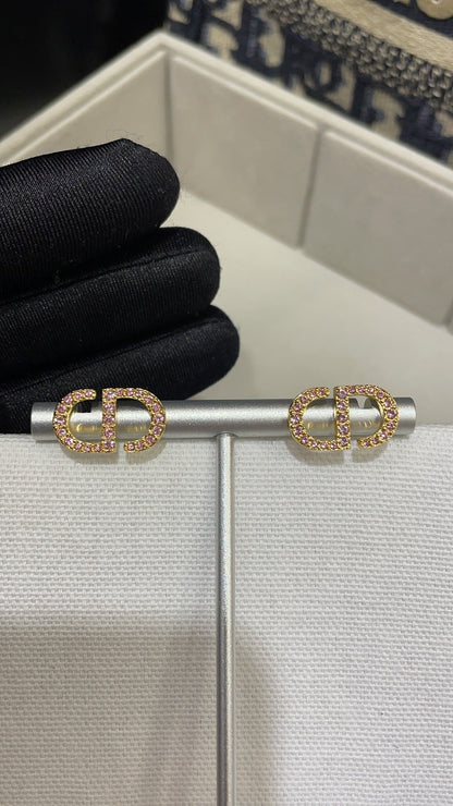 PETIT CD DIAMOND GOLD STUD EARRINGS