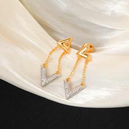 VOLT GOLD DIAMOND DROP EARRINGS