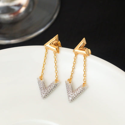 VOLT GOLD DIAMOND DROP EARRINGS