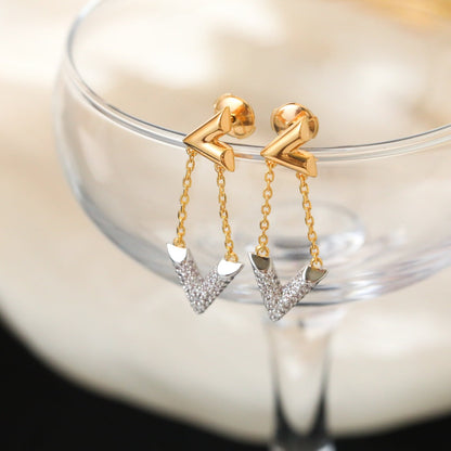 VOLT GOLD DIAMOND DROP EARRINGS