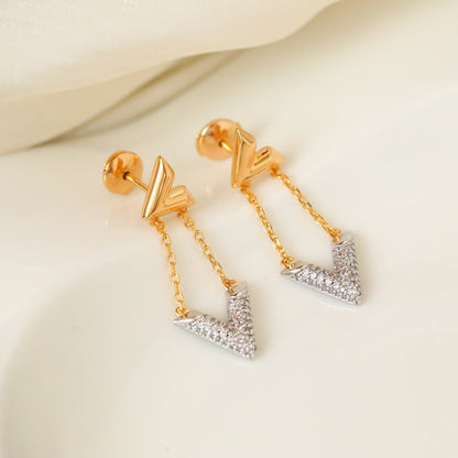 VOLT GOLD DIAMOND DROP EARRINGS