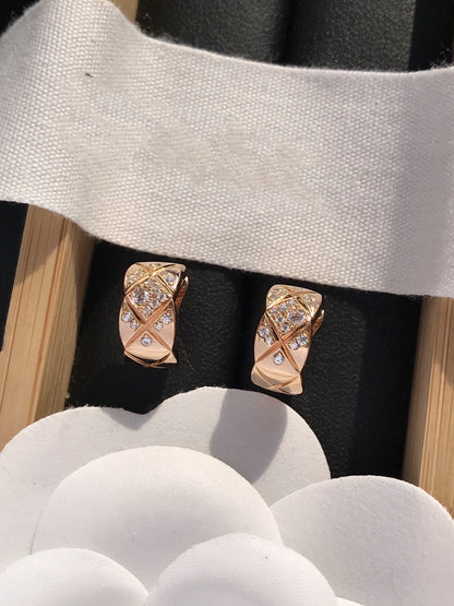 CRUSH DIAMOND PINK GOLD EARRINGS