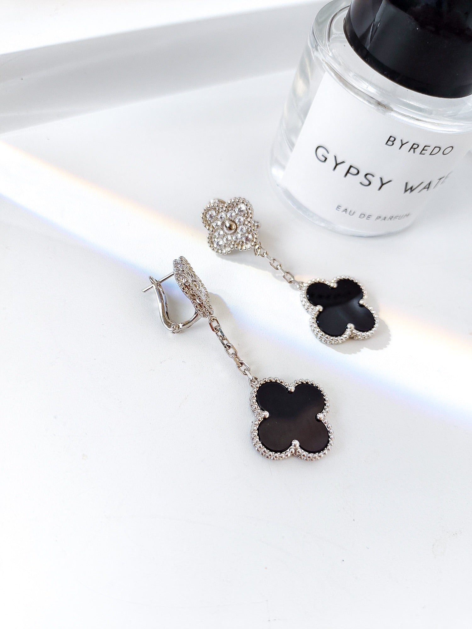 CLOVER 2 MOTIFS SILVER DIAMOND ONYX