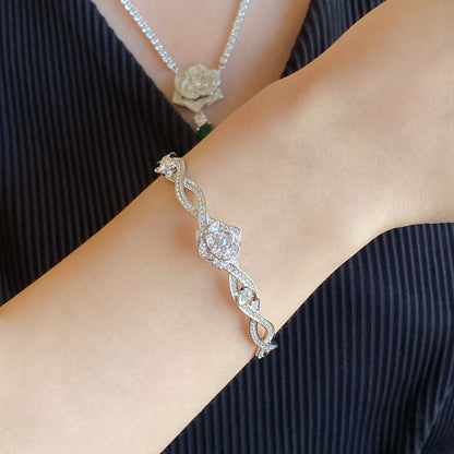 ROSE DIAMOND SILVER BRACELET