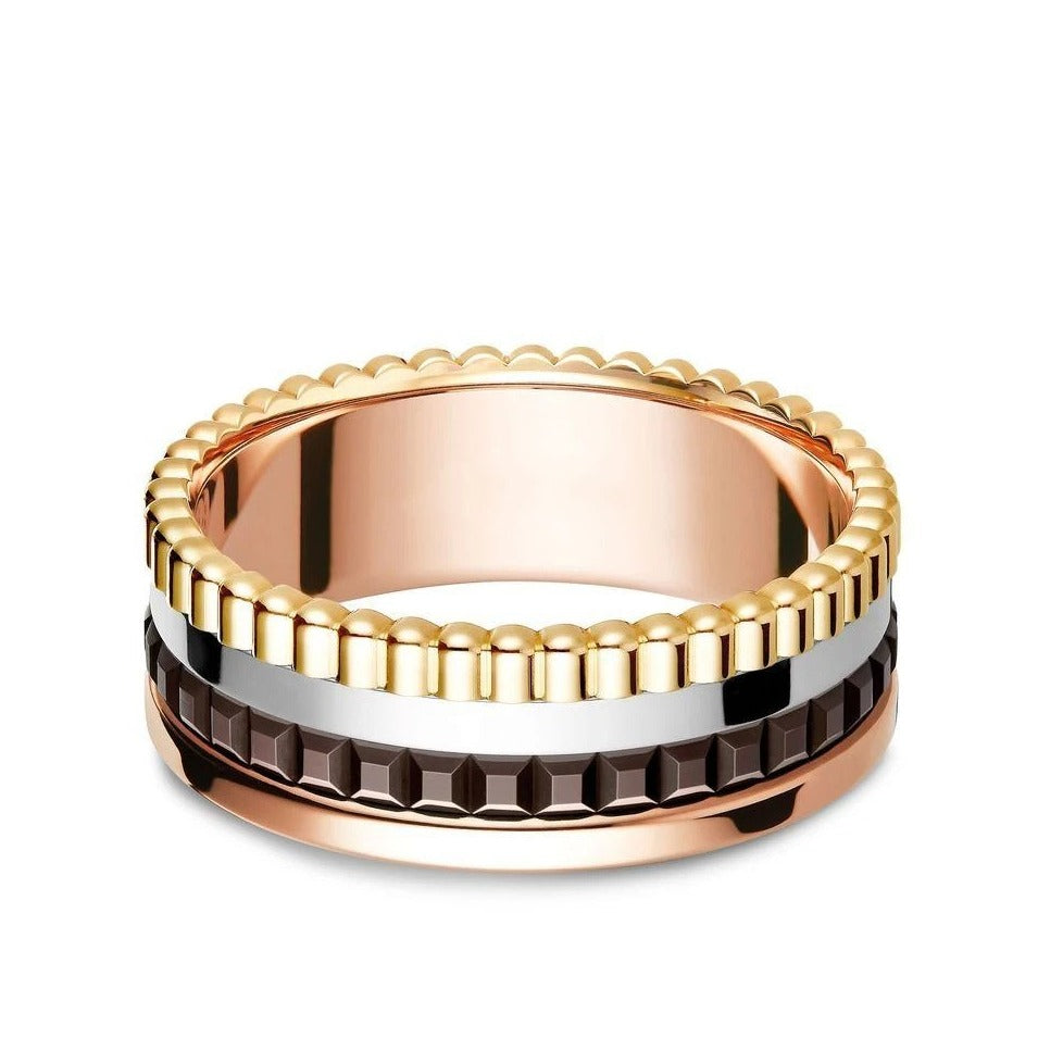 QUATRE BLACK EDITION PINK GOLD RING