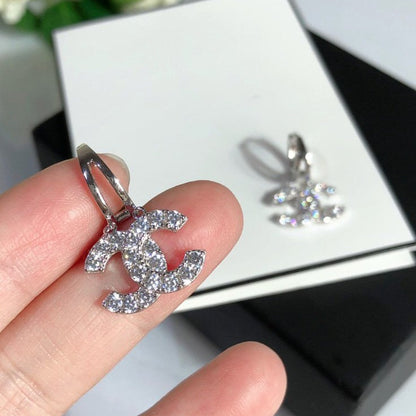 CC SILVER DIAMOND DROP EARRINGS