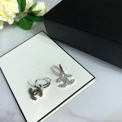 CC SILVER DIAMOND DROP EARRINGS